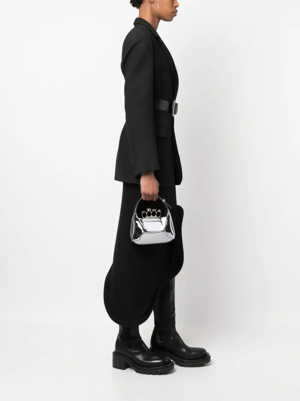 Alexander McQueen Metallic Jewelled Hobo Mini Bag - Farfetch