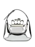 Alexander McQueen metallic Jewelled Hobo mini bag - Silver