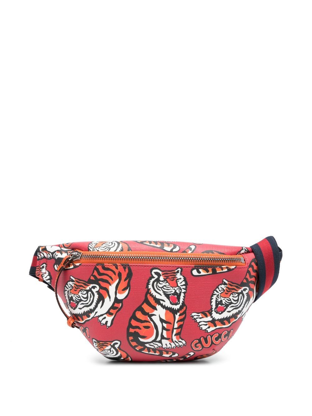 Gucci Kids' Tiger-print Belt Bag In Red