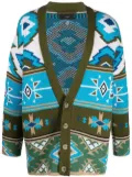 Alanui graphic-print knitted cardigan - Green