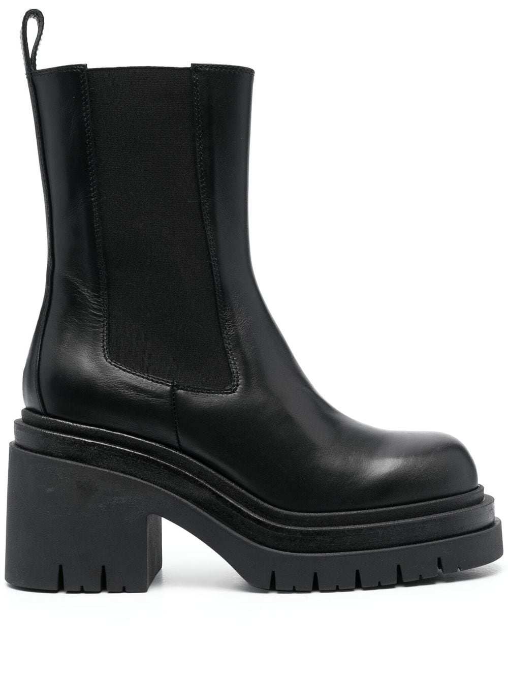 Shop Scarosso Elle Platform Leather Boots In Black
