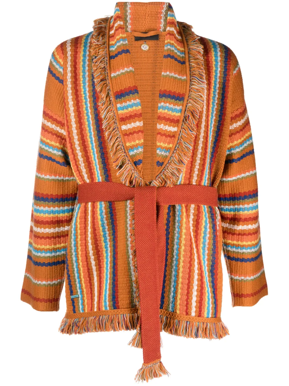 Alanui belted-waist cardigan - Orange