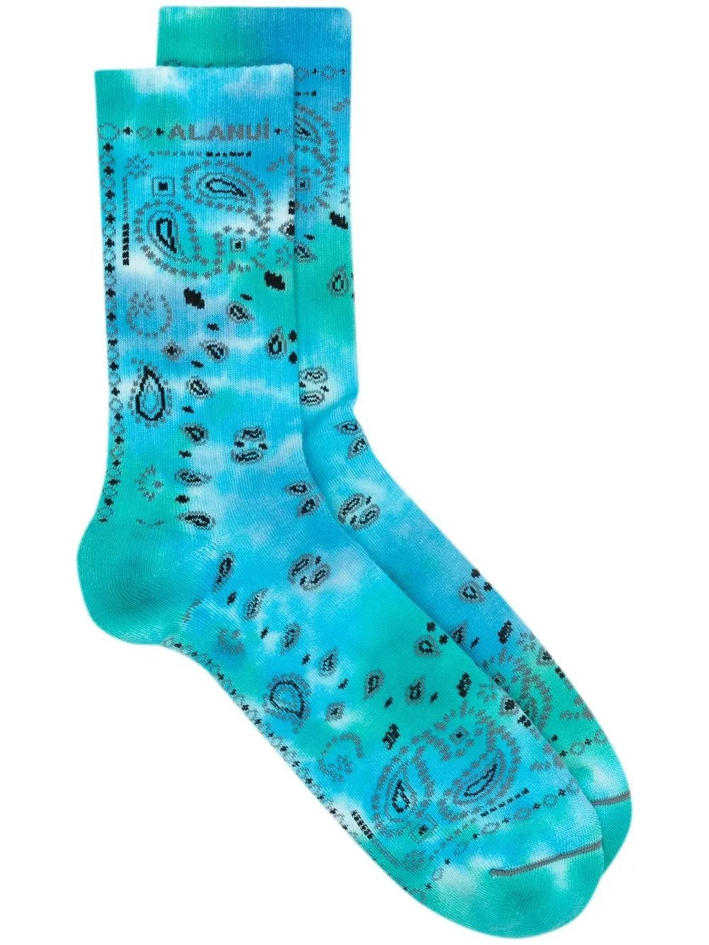 

Alanui paisley-print ribbed socks - Blue