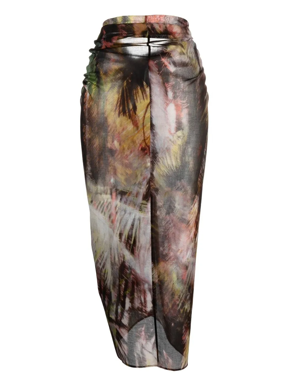 Alanui Wikkelrok met tropische print - Bruin
