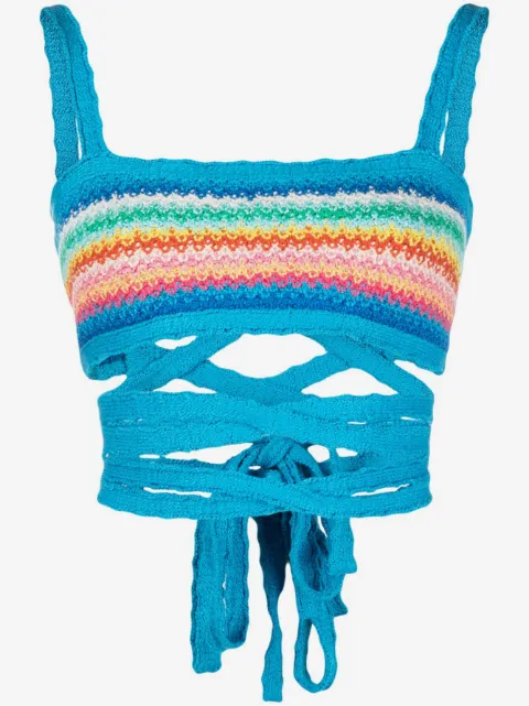 Alanui Over The Rainbow knitted bra