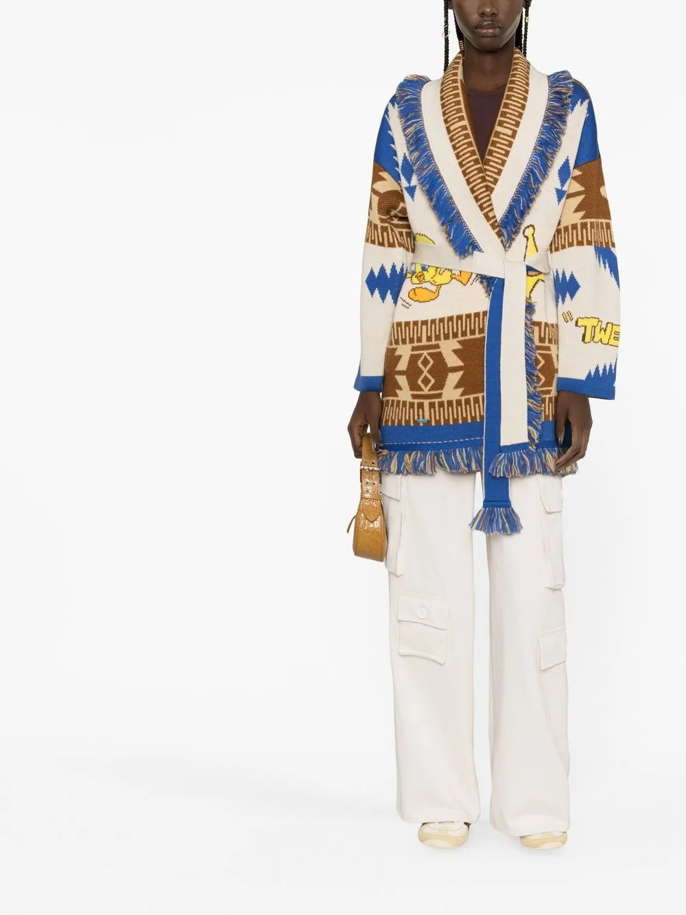Alanui Tweety Cowboy Icon Cardigan In Grey