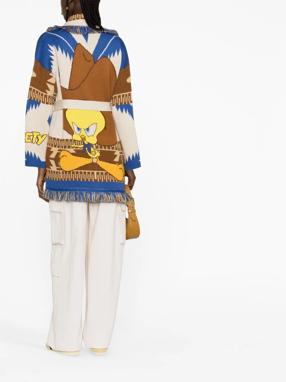 Alanui Tweety Cowboy Icon Cardigan In Grey