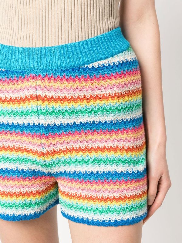 Alanui Rainbow stripe-detail Shorts - Farfetch