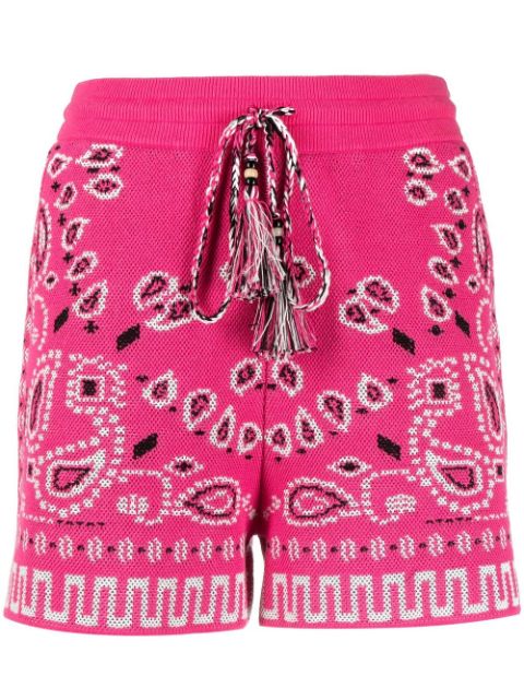 Alanui bandana-print pique shorts Women