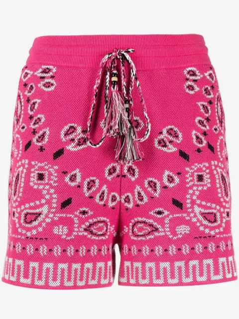 Alanui bandana tassel shorts