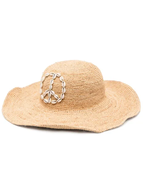 Alanui peace-motif woven hat 