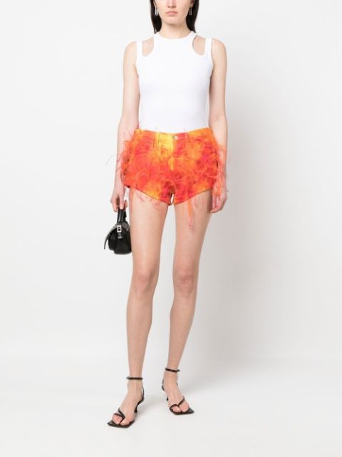 feather-detail shorts 