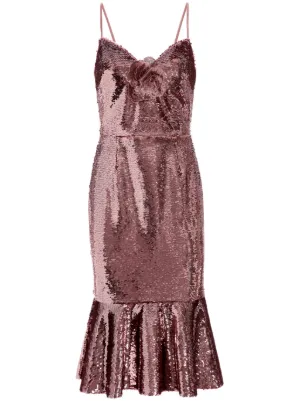 Marchesa Notte Magnolia floral appliqu Sequined Dress Farfetch
