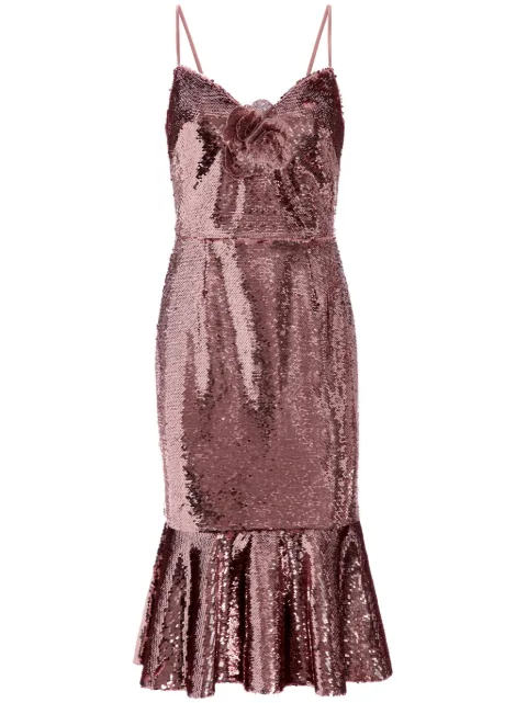 Marchesa Notte Vestido Magnolia com aplicação floral
