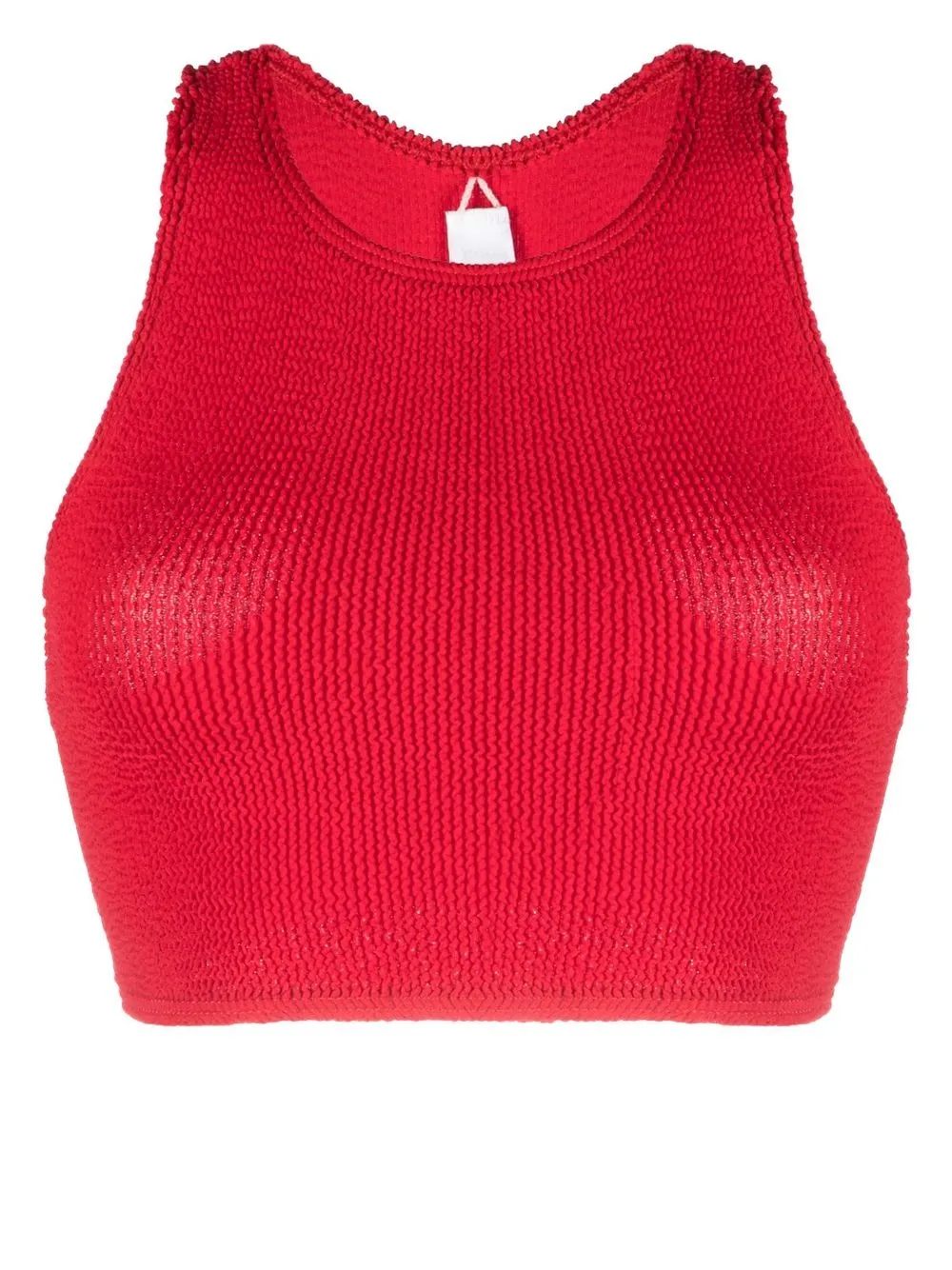 

Bond-eye cropped sheersucker top bikini - Red