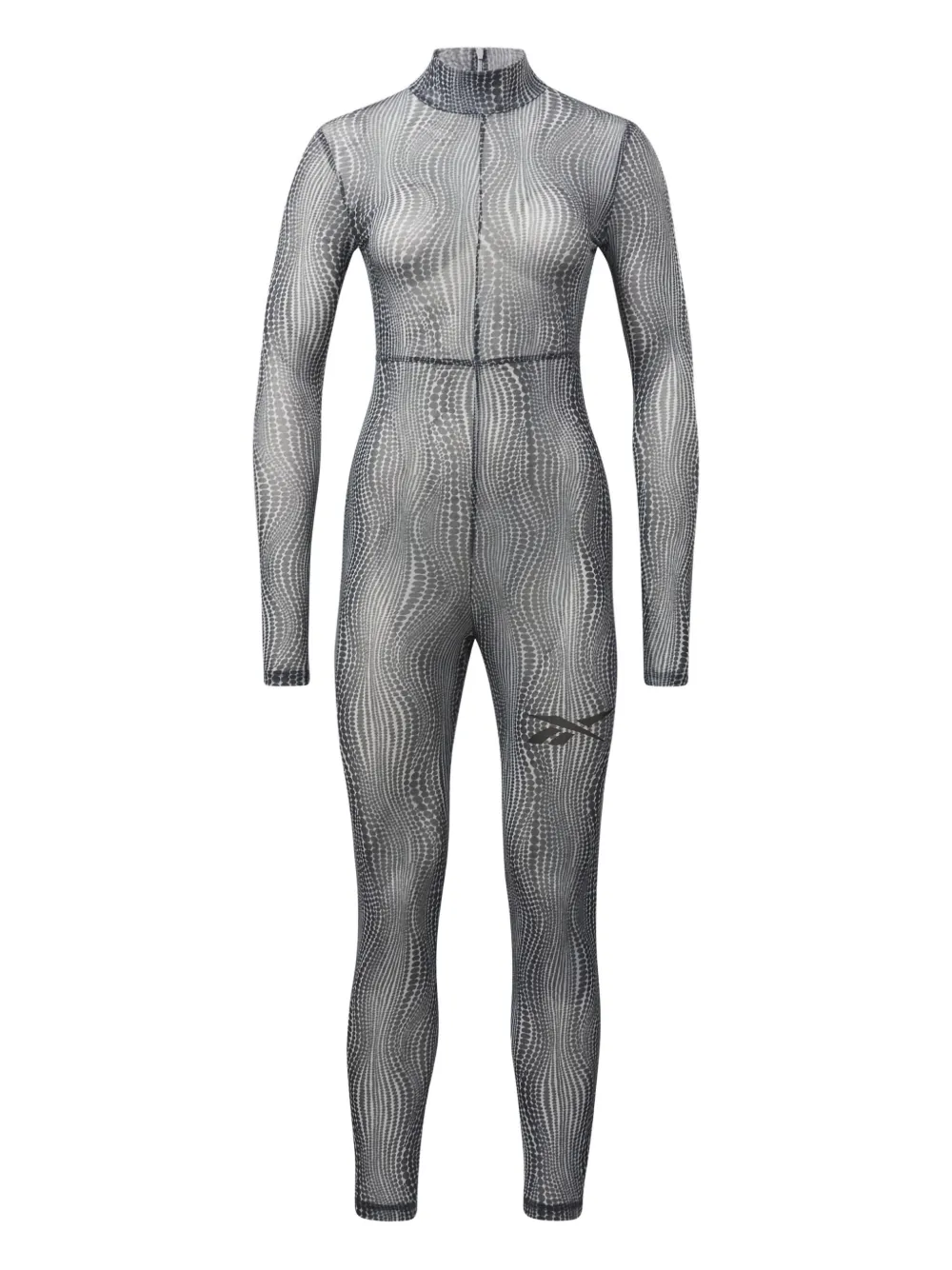 Reebok X Cardi B Abstract-print Jumpsuit In Gray