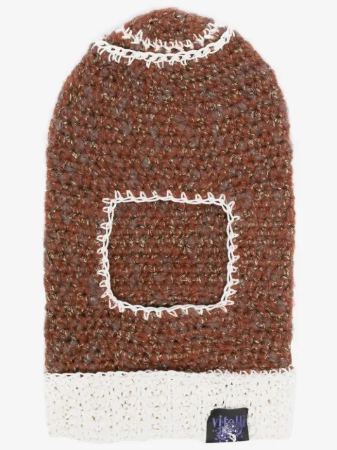 VITELLI contrast-stitch crochet-knit balaclava