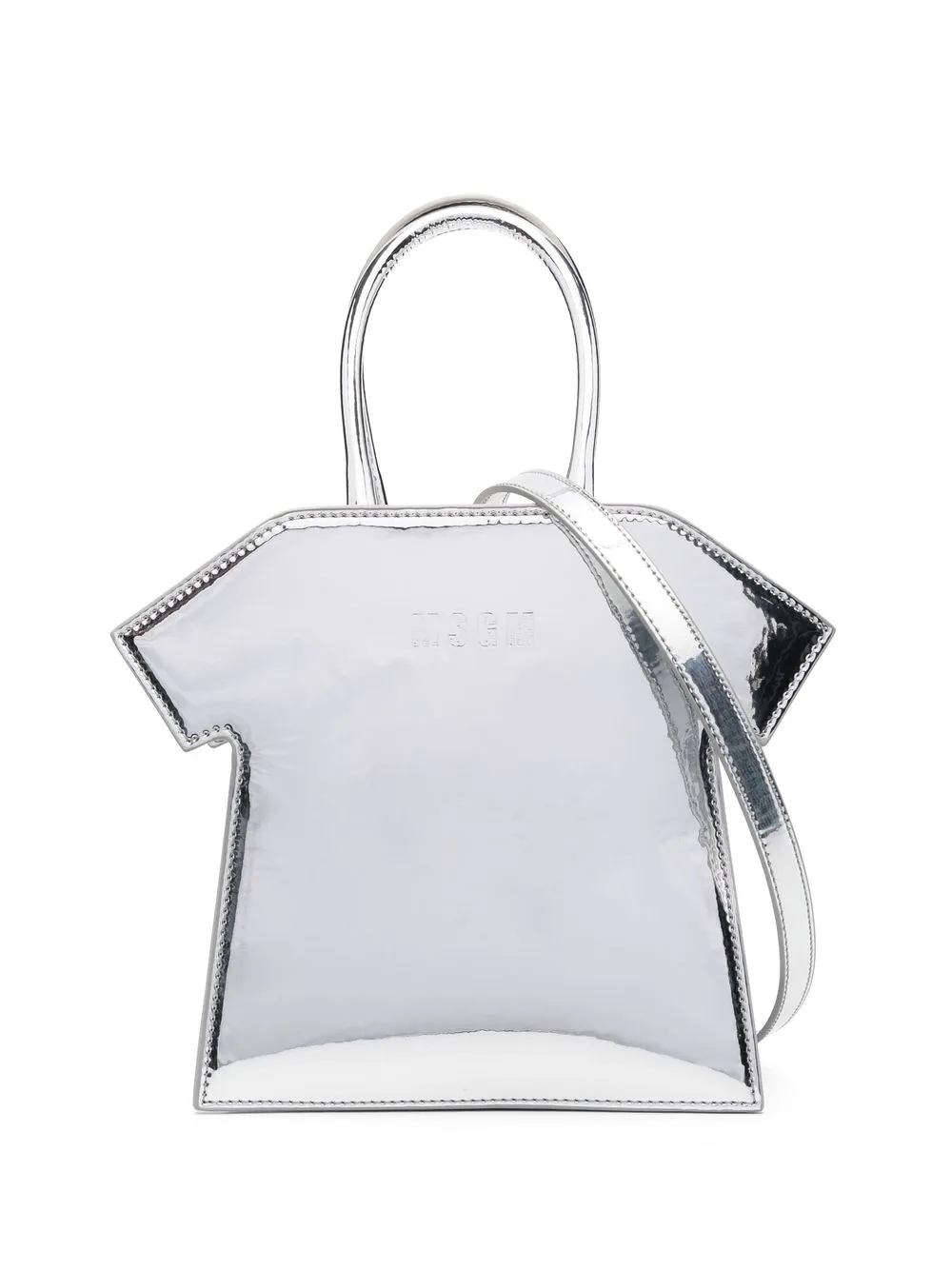 

MSGM bolsa crossbody T-shirt - Plateado