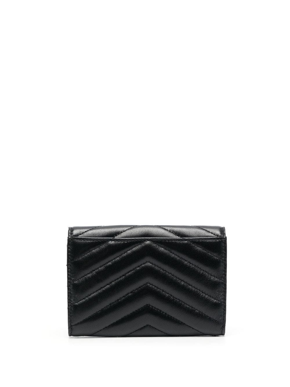 Shop Saint Laurent Monogram Quilted Wallet In Black