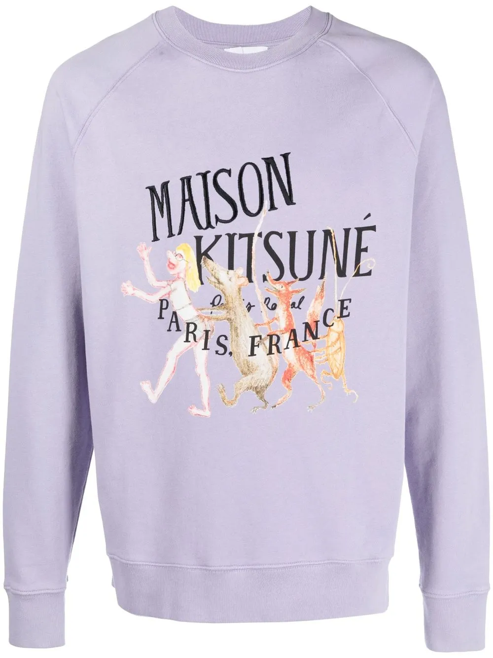 

Maison Kitsuné sudadera con motivo Chillax Fox - Morado