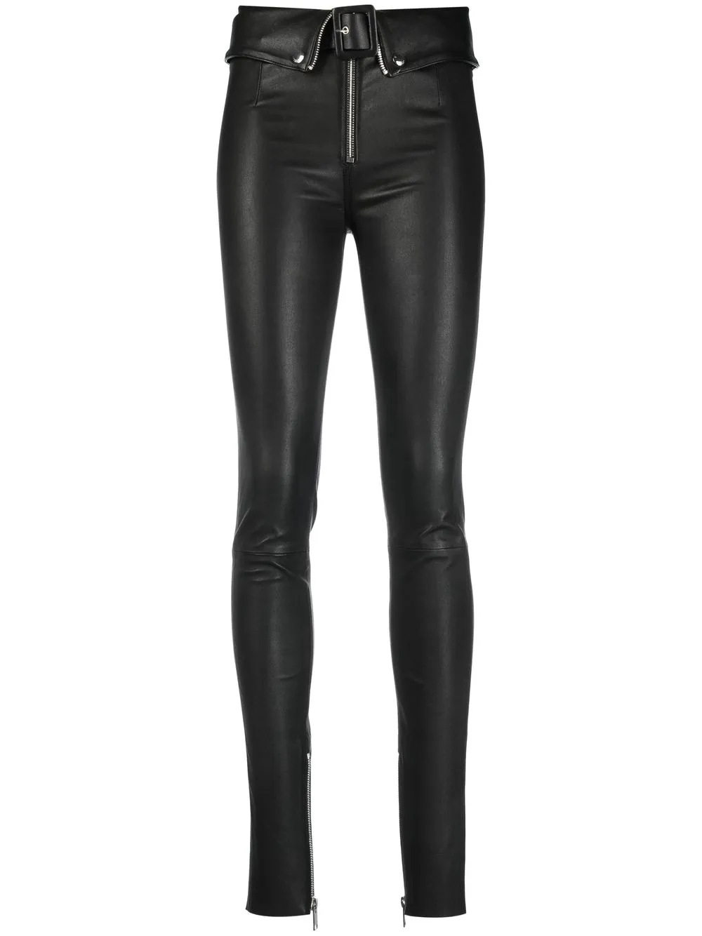 

Jacob Lee Biker folded-waist stretch trousers - Black