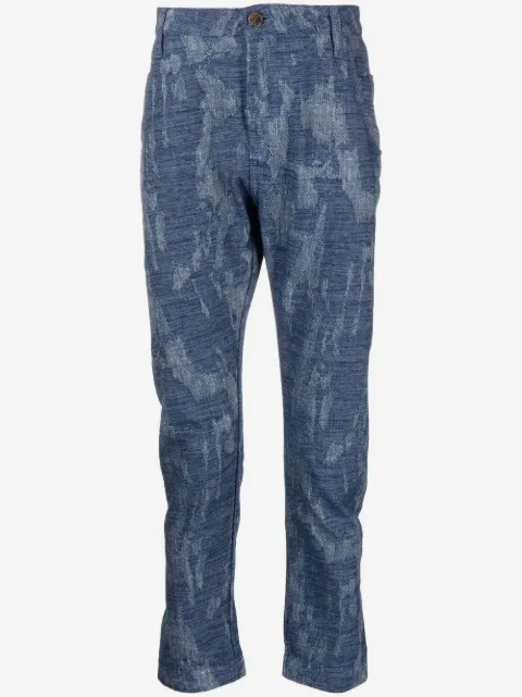 Ports V distressed-effect tapered-leg trousers 