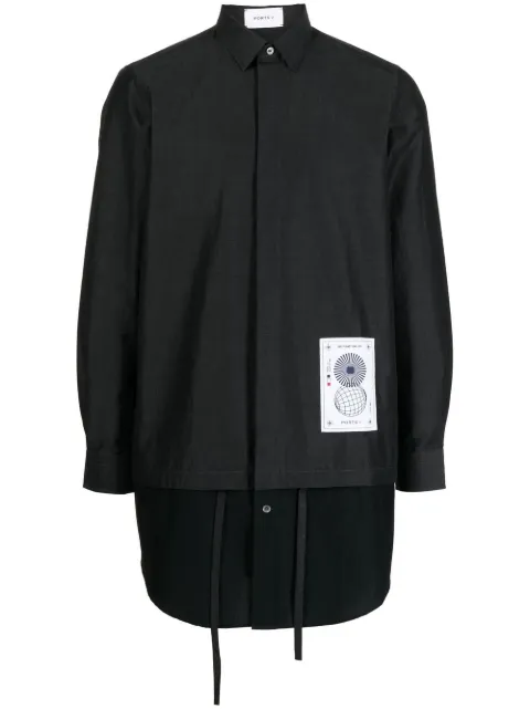 Ports V ロゴパッチ シャツ 