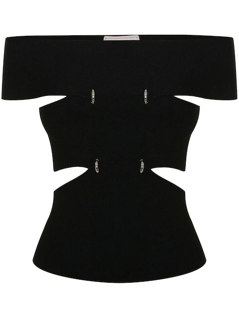 Alexander McQueen cut-out off-shoulder top