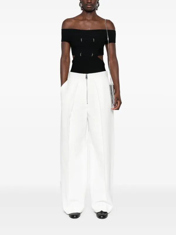 Alexander McQueen cut-out off-shoulder Top | Black | FARFETCH