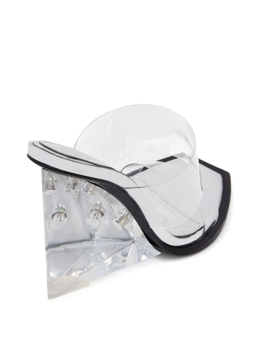 Shop Alexander Mcqueen Square-toe Wedge-platform Sandals In Silver