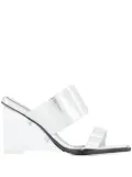 Alexander McQueen square-toe wedge-platform sandals - Silver