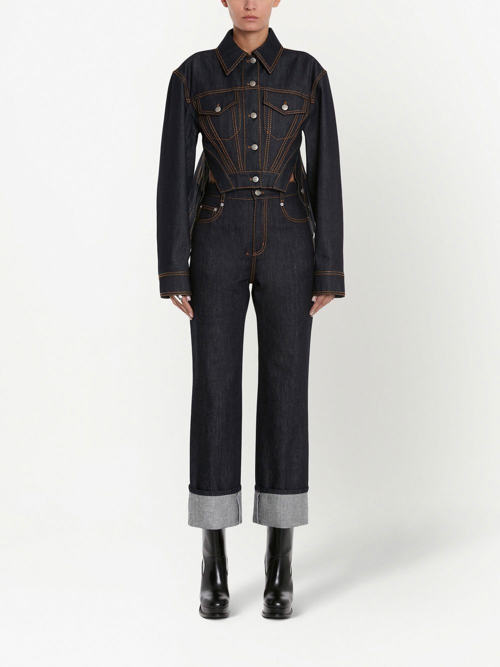 Image 2 of Alexander McQueen straight-leg cropped jeans