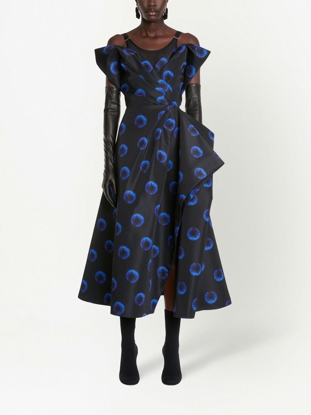 Alexander McQueen Midi-jurk met print - Zwart