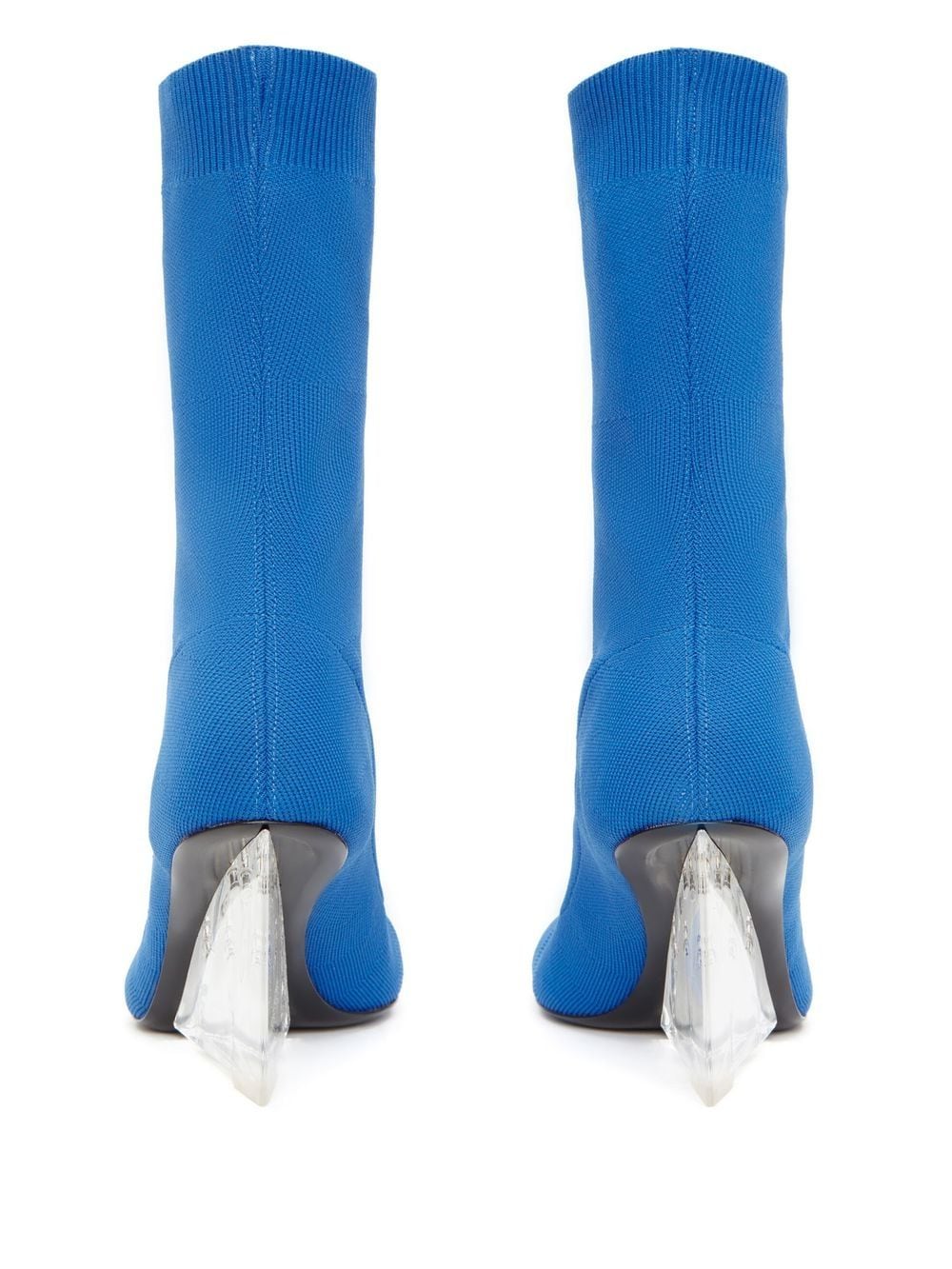 Shop Alexander Mcqueen Shard Transparent Heel Sock Boots In Blue