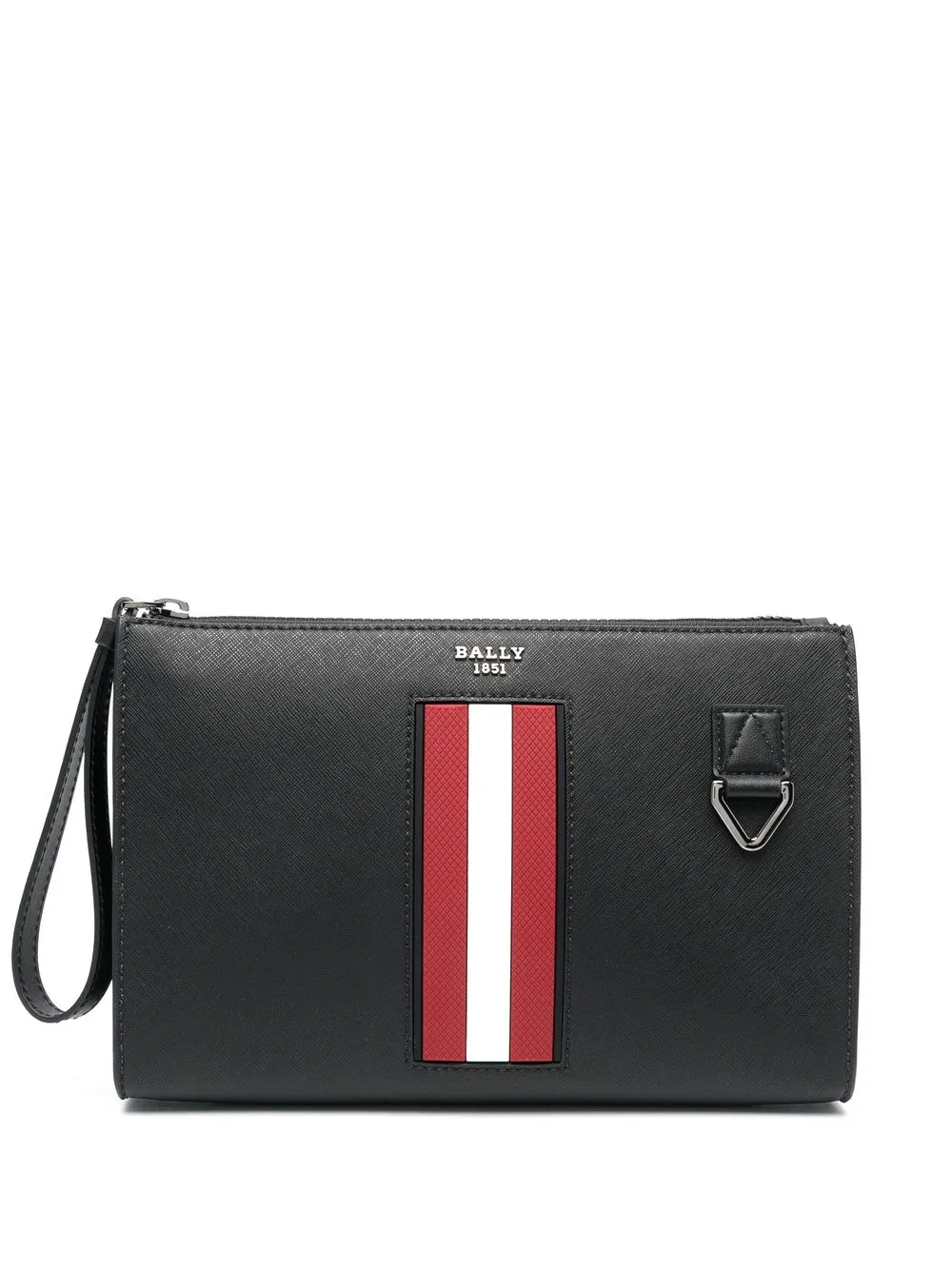 

Bally Icon-stripe leather clutch bag - Black