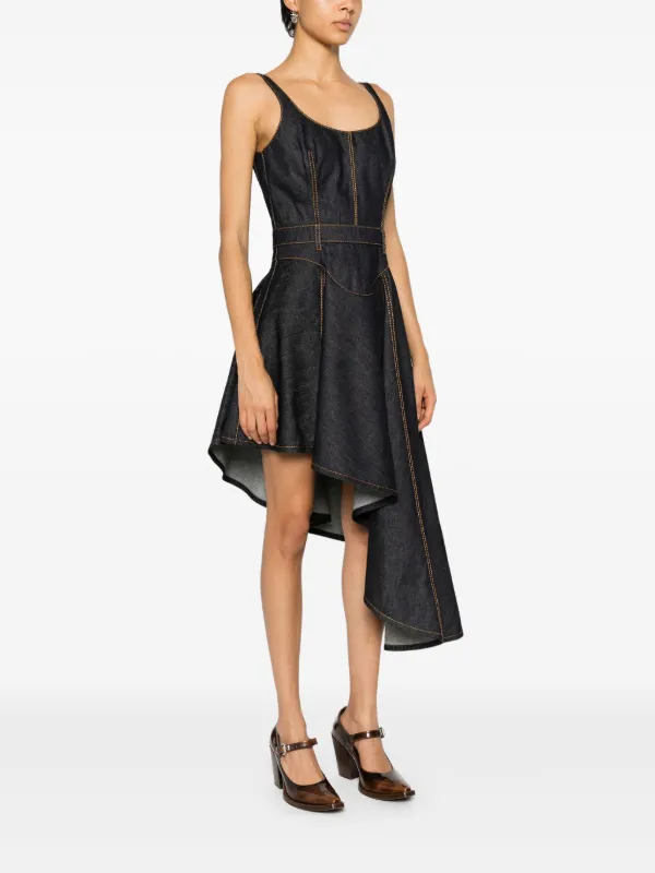 Alexander McQueen Asymmetric Dress | Blue | FARFETCH