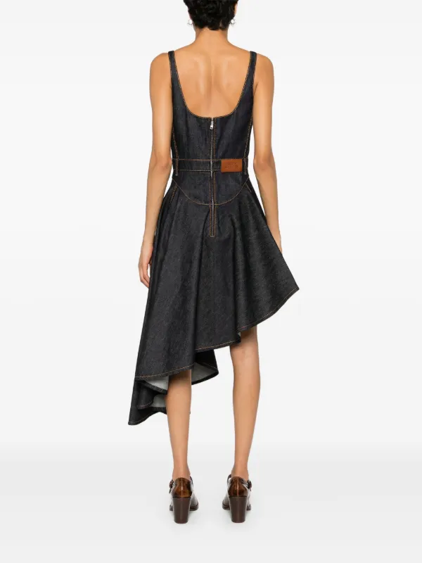 Alexander McQueen デニム ミディドレス ブルー Alexander McQueen デニム ミディドレス ブルー