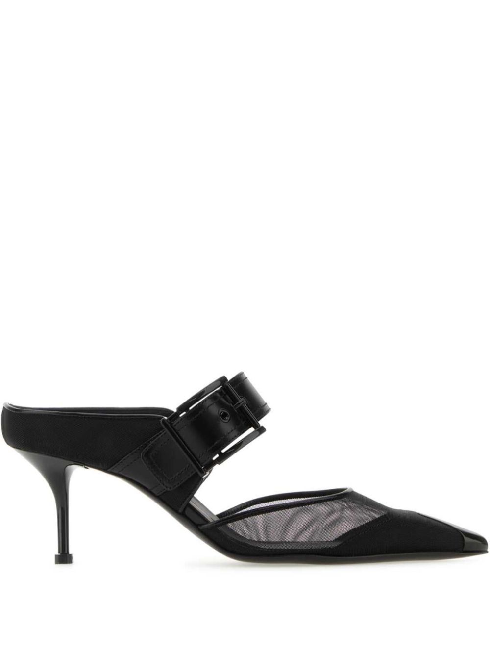 mesh-panelling pointed-toe mules