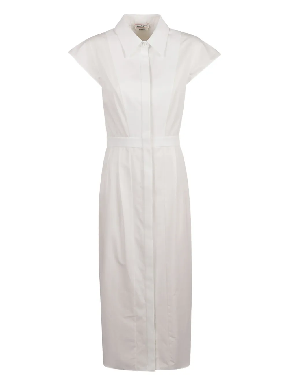 Alexander Mcqueen 襟付きワンピース Alexander McQueen Collared short-sleeved Midi Dress | White | FARFETCH
