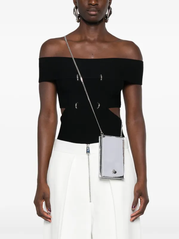 Alexander McQueen skull-appliqué Leather Phone Bag Silver FARFETCH BH