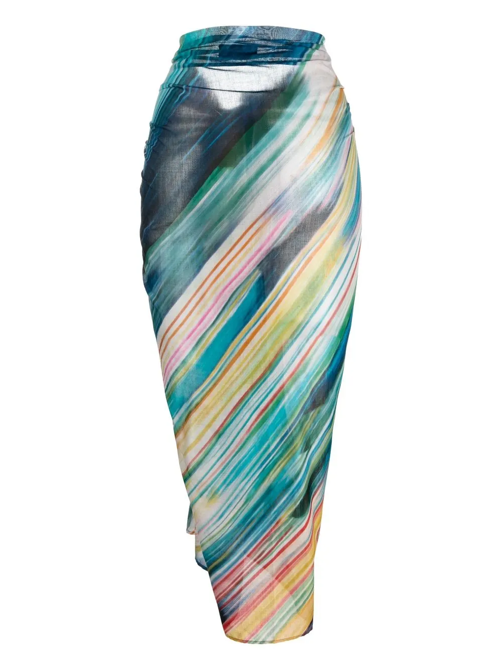 

Alanui Daylight Mirage-print wrap skirt - Blue