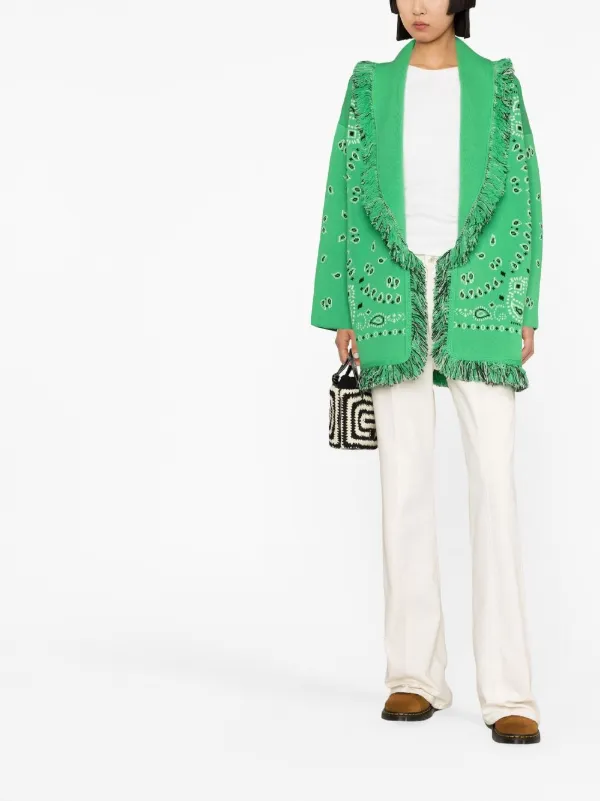 Alanui Bandana Belted Cardigan Green FARFETCH ID