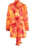 Alanui Sunset feather-trim cardigan - Yellow