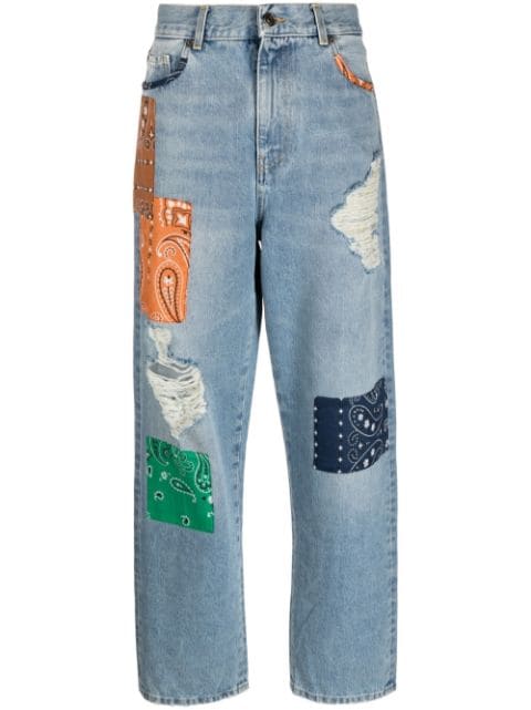 Alanui California patchwork-detailing jeans