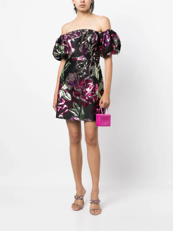 Marchesa Notte sequin-embellishment Dress | Black
