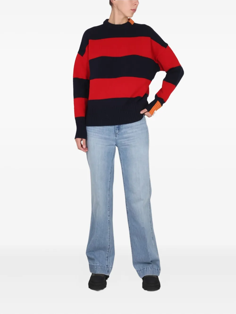 RIGHT FOR striped jumper - Blauw