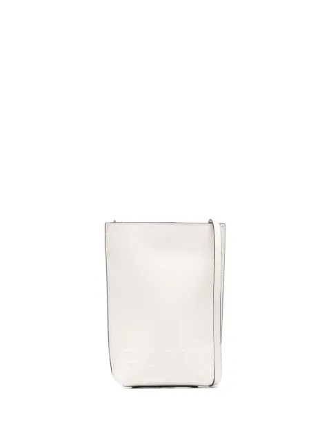 GANNI logo-embossed leather crossbody bag