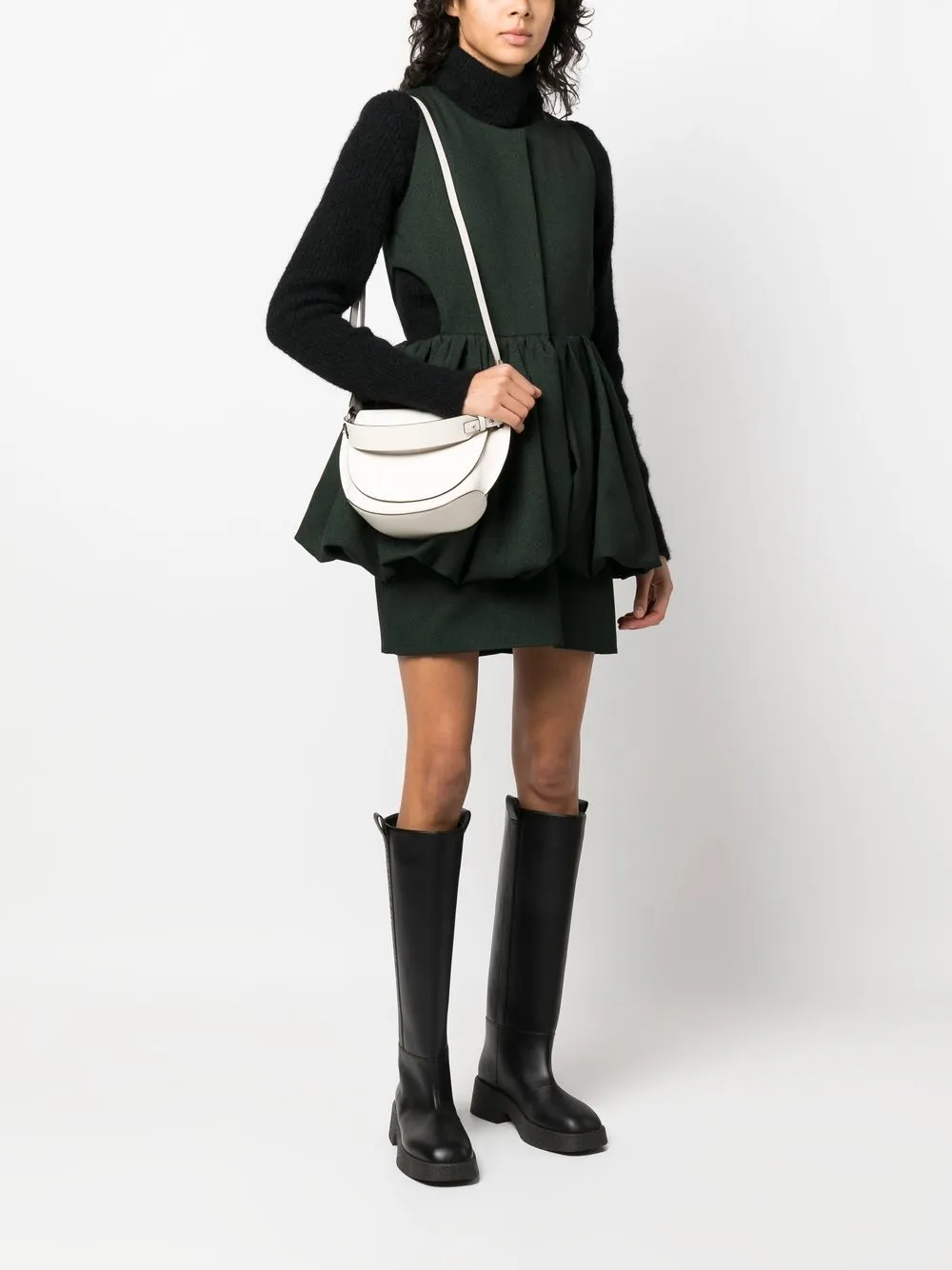 Image 2 of GANNI embossed-logo shoulder bag