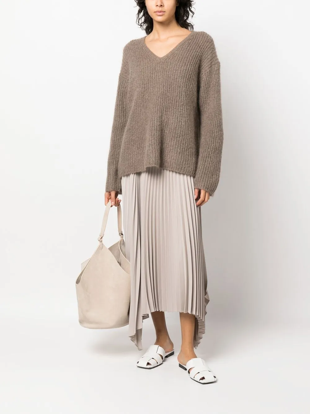 By Malene Birger Ribgebreide trui - Bruin