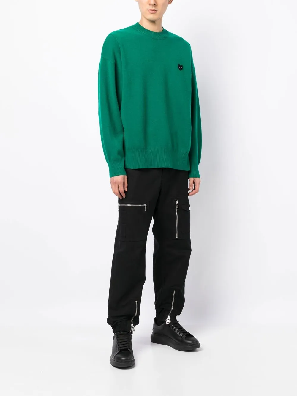 ZZERO BY SONGZIO Trui met logopatch - Groen